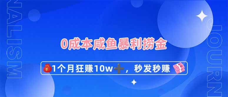 （14257期）0成本闲鱼暴利捞金，1个月狂赚10W+，秒发秒赚新玩法-乐创同聚