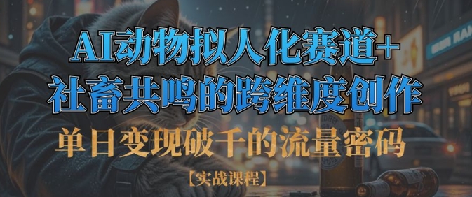 单日变现破千的流量密码，AI动物拟人化赛道+社畜共鸣的跨维度创作-乐创同聚