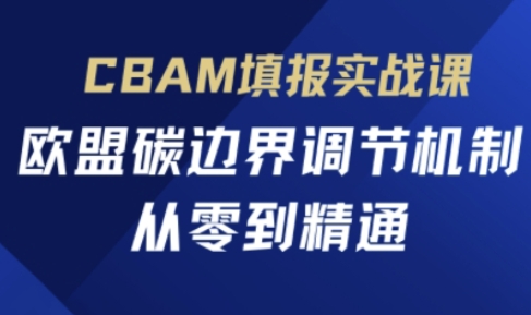 CBAM填报实战课，欧盟碳边界调节机制，从零到精通-乐创同聚