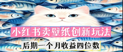 小红书卖壁纸创新玩法，后期一个月收益四位数-乐创同聚