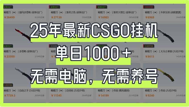 （14178期）25年最新CSGO挂机系统，单日1000+，无需电脑，无需养号，0基础可上手-乐创同聚