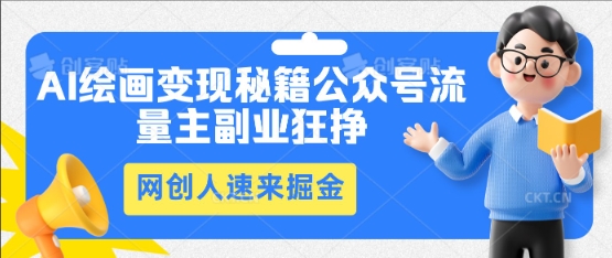 AI绘画变现秘籍：公众号流量主副业狂挣，网创人速来掘金-乐创同聚