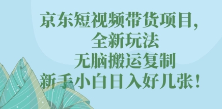 京东短视频带货项目，全新玩法，无脑搬运复制，新手小白日入好几张!-乐创同聚