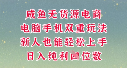 咸鱼无货源电商，多种运营方式，带你从零到一拿结果，可做代运营，也可软件一键发布【揭秘】-乐创同聚