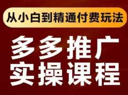拼多多推广实操课程，从小白到精通付费玩法-乐创同聚