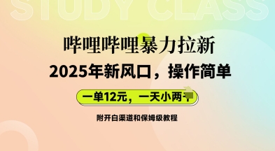 哔哩哔哩暴力拉新：2025年新风口，一单12元，一天数张(附开白渠道和保姆级教程)-乐创同聚