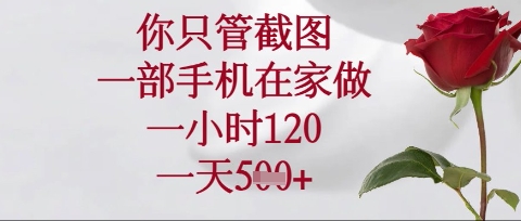 你只管截图，一部手机在家操作，一小时120.一天5张【揭秘】-乐创同聚